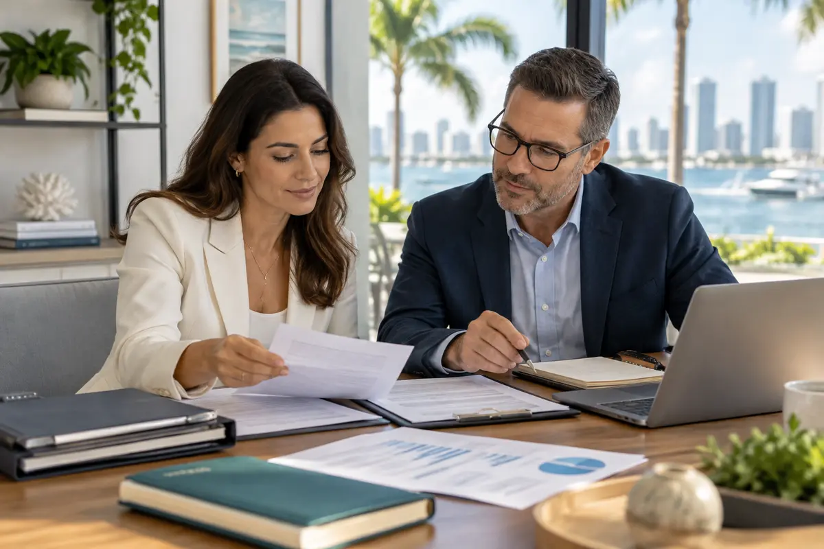 South Florida entrepreneur organizing new business formation and startup accounting records with a CPA